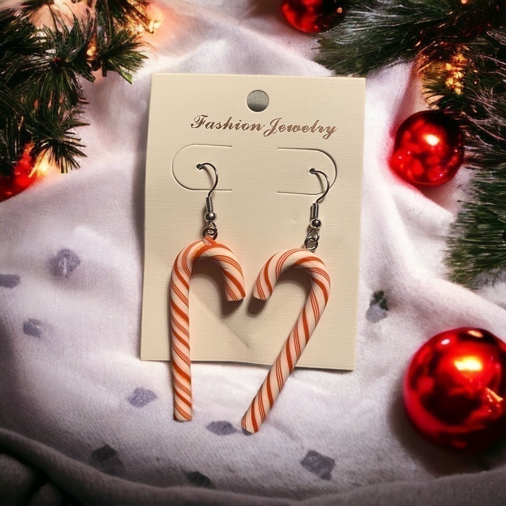 Candy Cane Dangle Earrings set of 2 pairs (new) - Picture 7 of 9